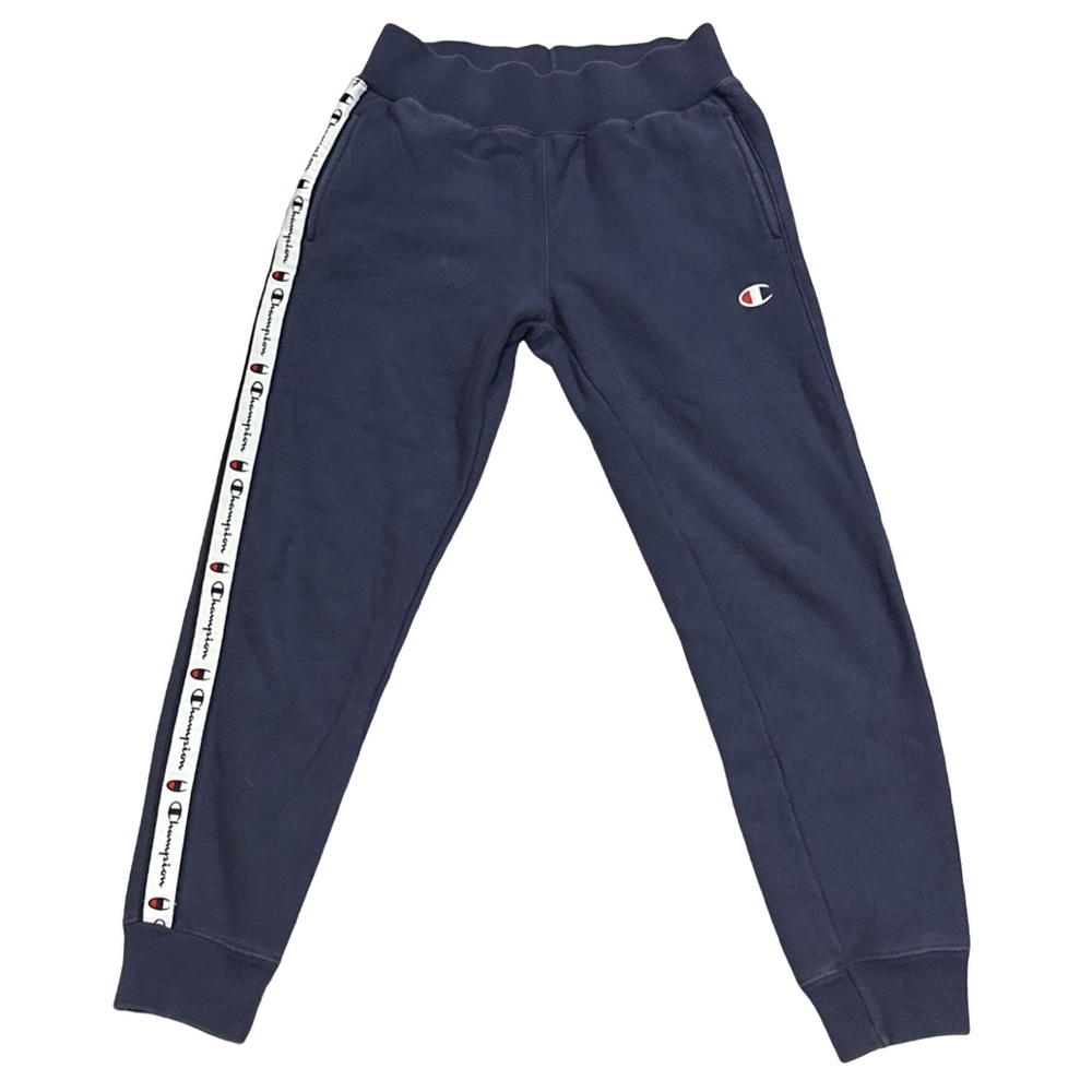 CHAMPION women's blue champion graphic sweat pants, size small. good condition.
